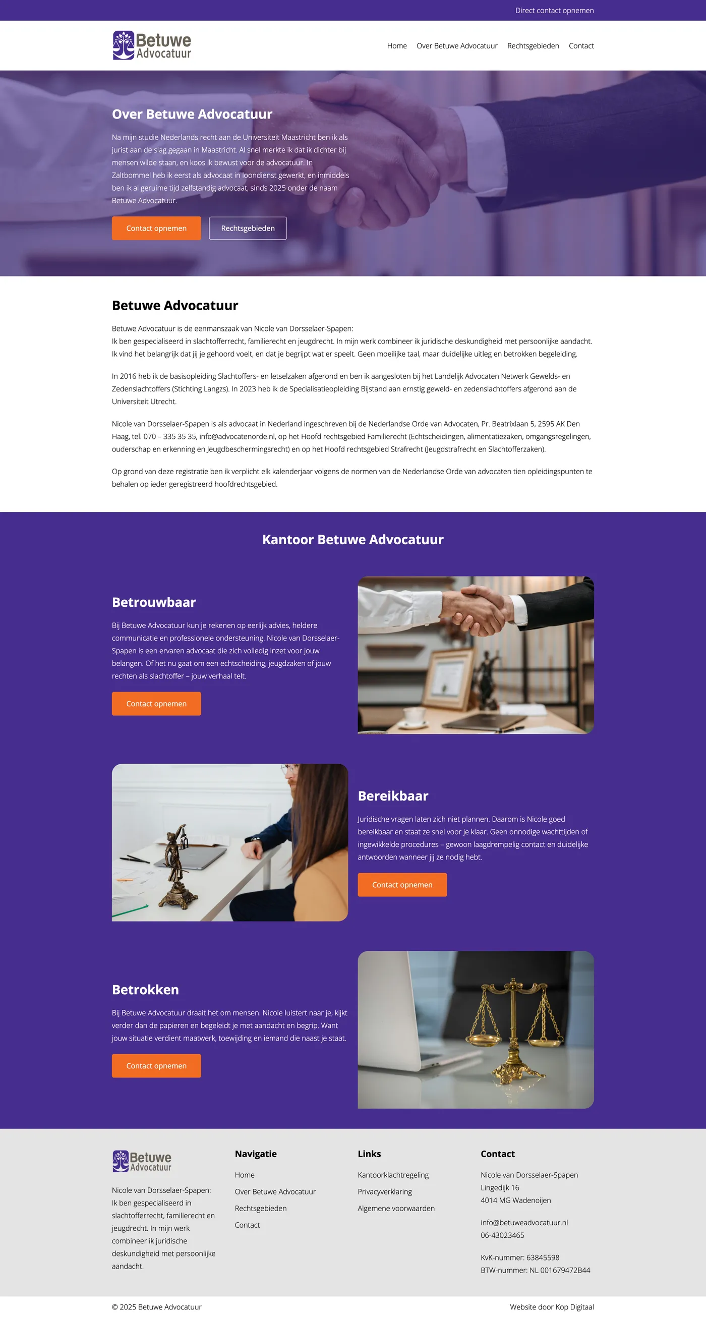 Over ons-pagina van de website van Betuwe Advocatuur