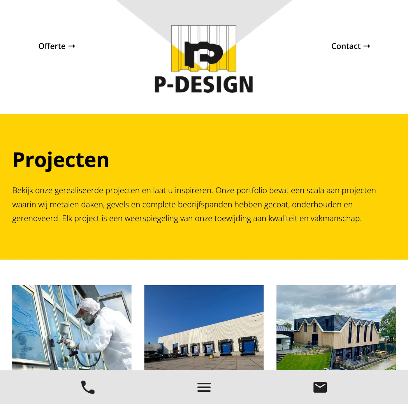 Case maatwerk website voor P-Design