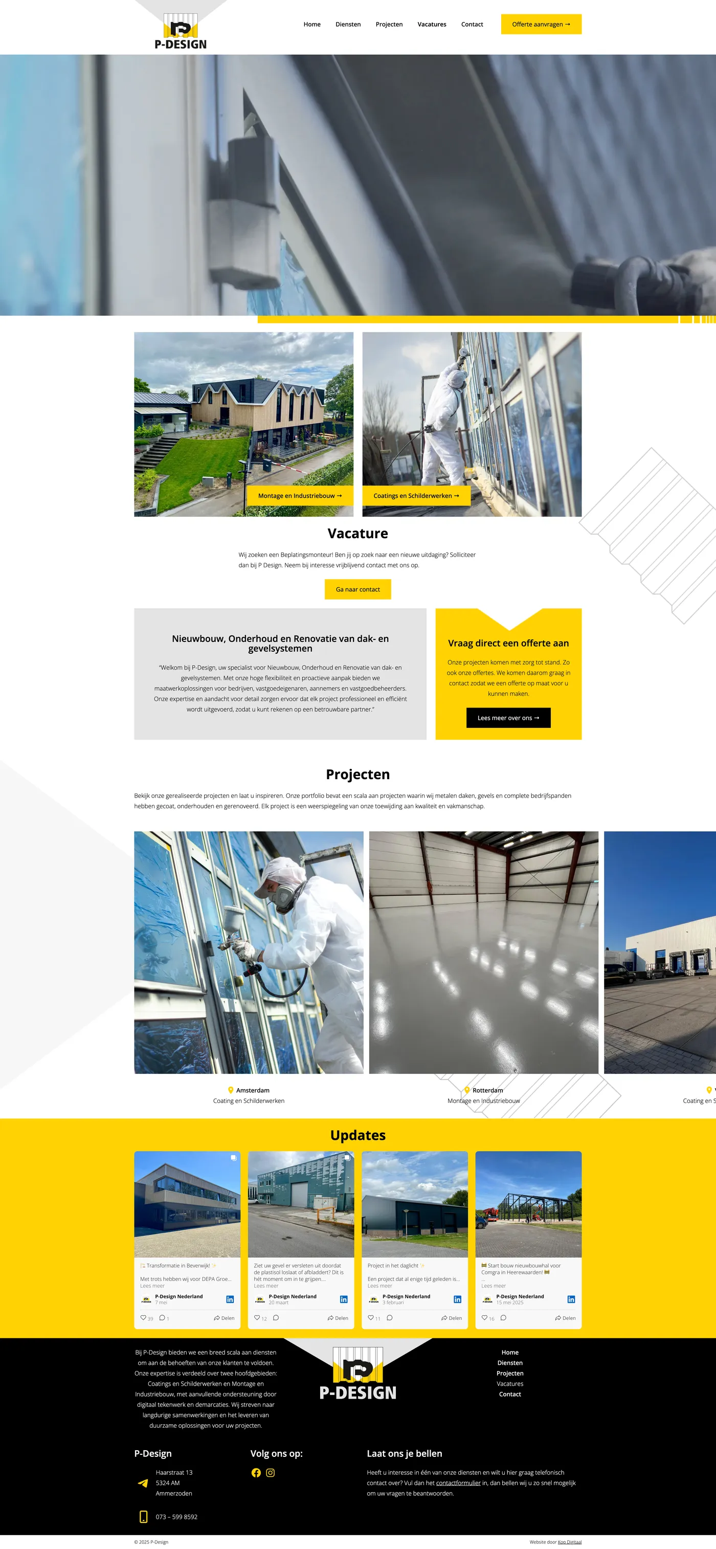 Case maatwerk website voor P-Design