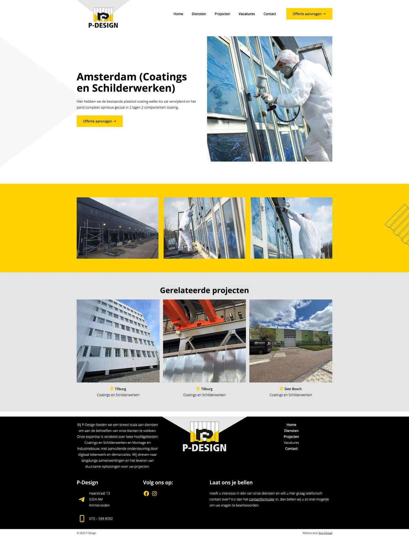 Case maatwerk website voor P-Design