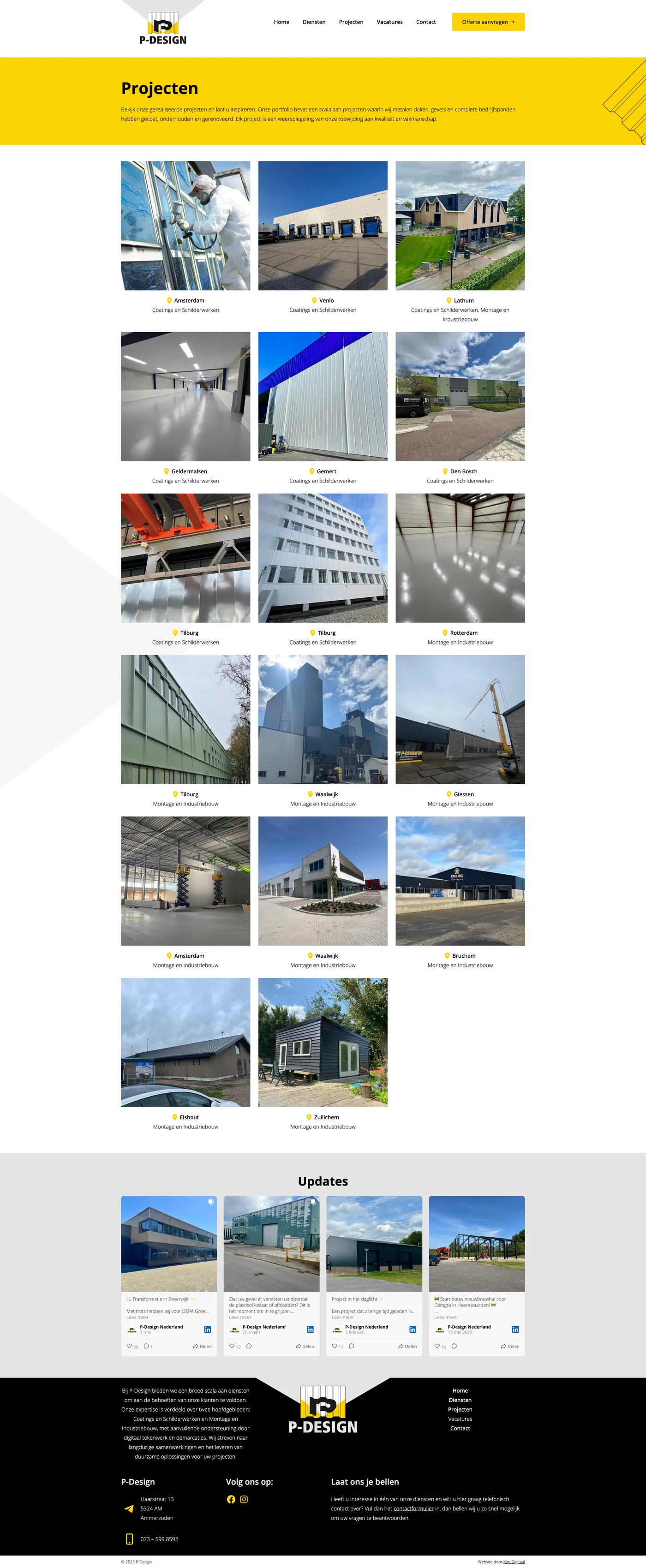 Case maatwerk website voor P-Design