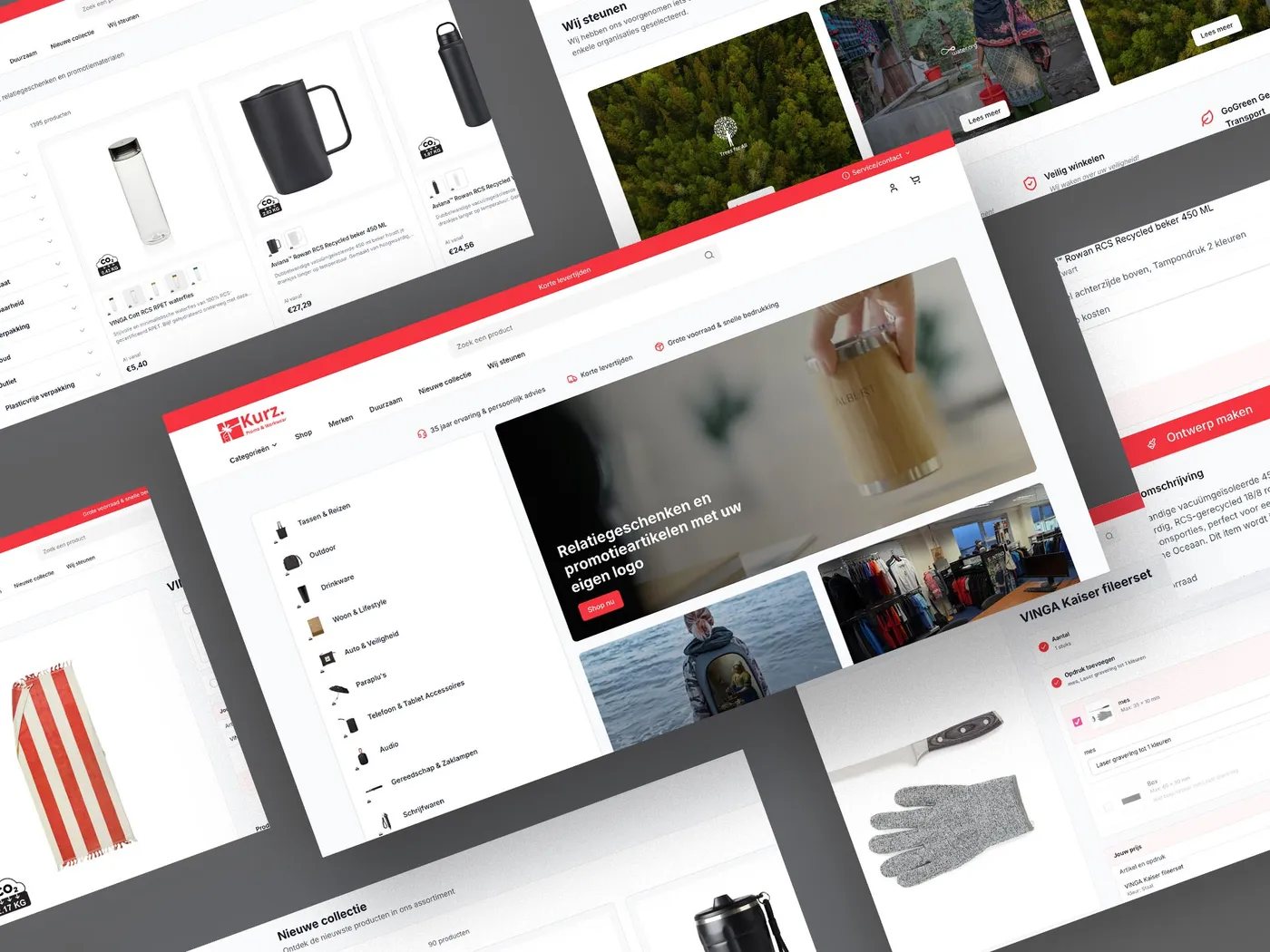Webshop van Kurz Promo met relatiegeschenken en werkkleding