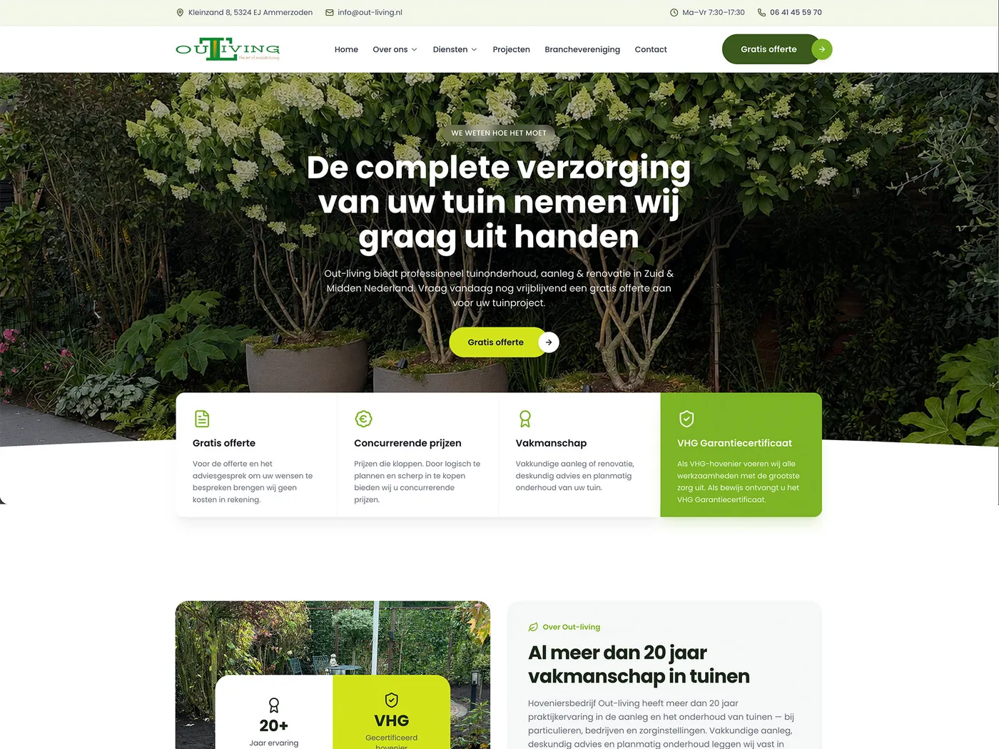 Cases | Website Hoveniersbedrijf Out-Living